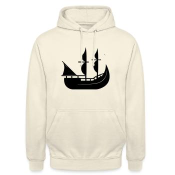 Piratenschiff - Unisex Hoodie - Vanille-Milchshake - Vorne - Alina (178cm) & Michal (187cm)
