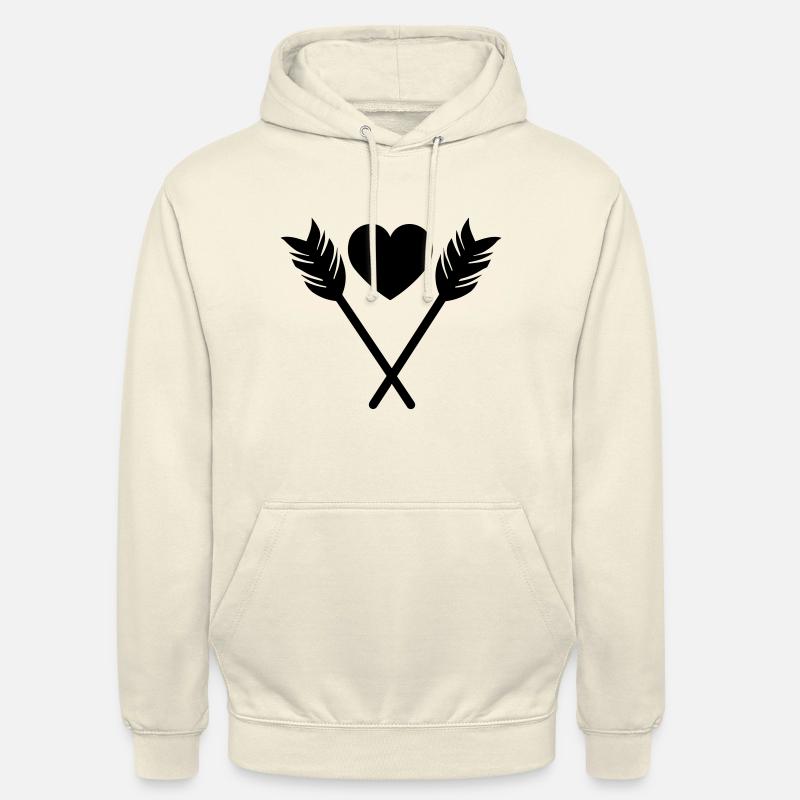 Flèche coeur - Sweat-shirt à capuche unisexe - vanille