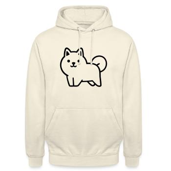 Chien - Sweat-shirt à capuche unisexe - vanille - Devant - Alina (178cm) & Michal (187cm)