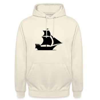 Piratenschiff - Unisex Hoodie - Vanille-Milchshake - Vorne - Alina (178cm) & Michal (187cm)