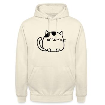 Katze - Unisex Hoodie - Vanille-Milchshake - Vorne - Alina (178cm) & Michal (187cm)
