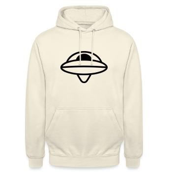 fliegende Untertasse - Unisex Hoodie - Vanille-Milchshake - Vorne - Alina (178cm) & Michal (187cm)
