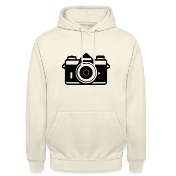 Appareil photo - Sweat-shirt à capuche unisexe - vanille - Devant - Alina (178cm) & Michal (187cm)