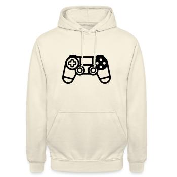 Jeux vidéo manette - Sweat-shirt à capuche unisexe - vanille - Devant - Alina (178cm) & Michal (187cm)
