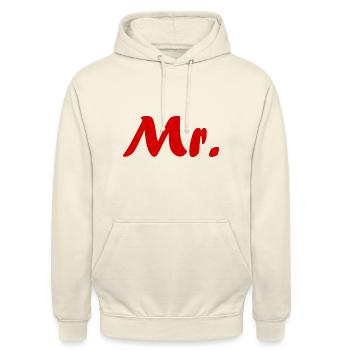 Herr - Unisex Hoodie - Vanille-Milchshake - Vorne - Alina (178cm) & Michal (187cm)