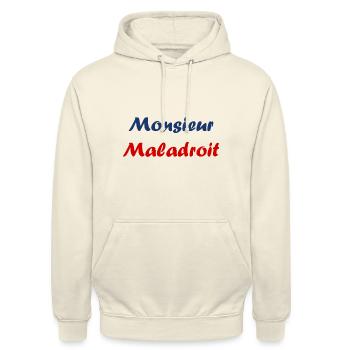 monsieur maladroit - Sweat-shirt à capuche unisexe - vanille - Devant - Alina (178cm) & Michal (187cm)