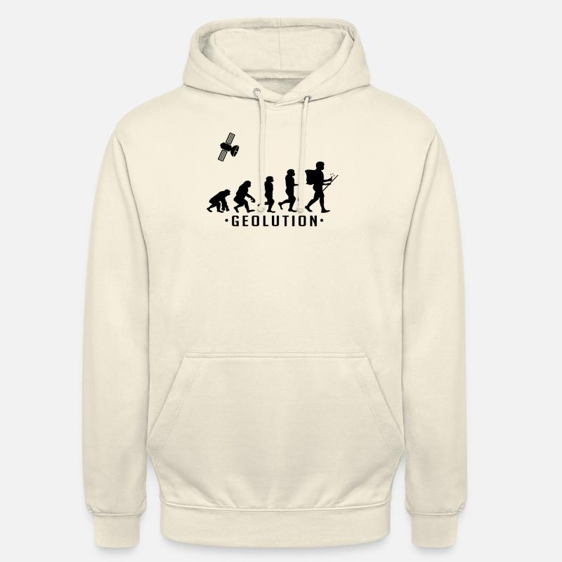 Chemise geocaching evolution Geolution - Sweat-shirt à capuche unisexe - vanille