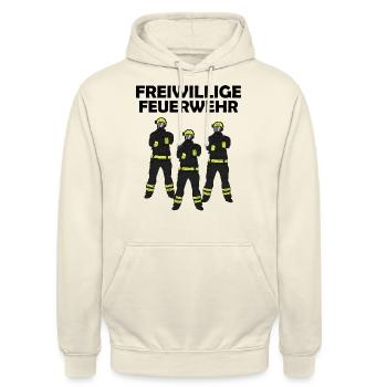 Freiwillige Feuerwehr - Unisex Hoodie - Vanille-Milchshake - Vorne - Alina (178cm) & Michal (187cm)