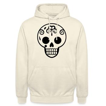 Mexican skull and crossbones - Unisex Hoodie - vanilla - Front - Alina (178cm) & Michal (187cm)