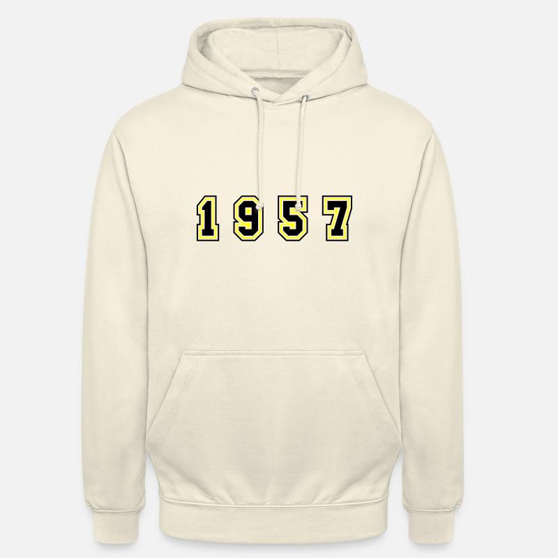 Numéro de l’année 1957 - Sweat-shirt à capuche unisexe - vanille