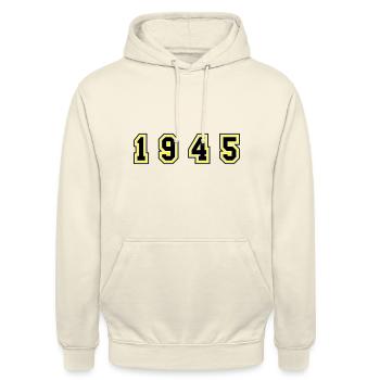 1945 Year Number - Unisex Hoodie - vanilla - Front - Alina (178cm) & Michal (187cm)