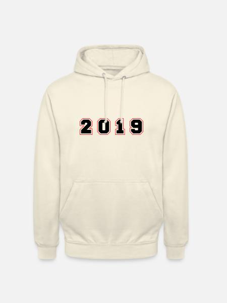 2019 Year Number - Unisex Hoodie - vanilla