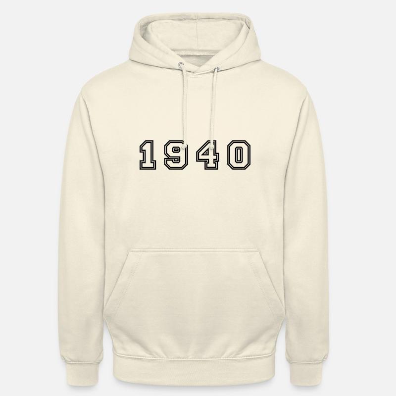 Numéro de l’année 1940 - Sweat-shirt à capuche unisexe - vanille