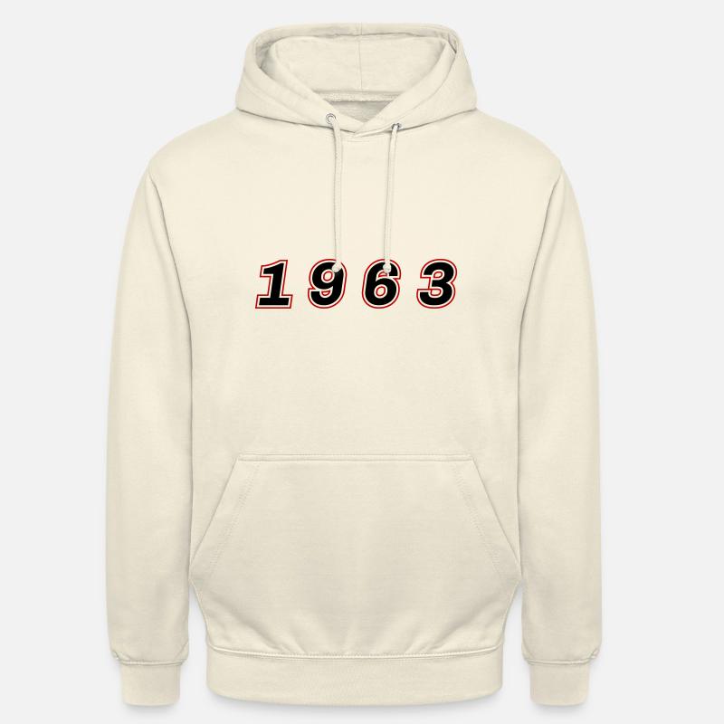 Numéro de l’année 1963 - Sweat-shirt à capuche unisexe - vanille