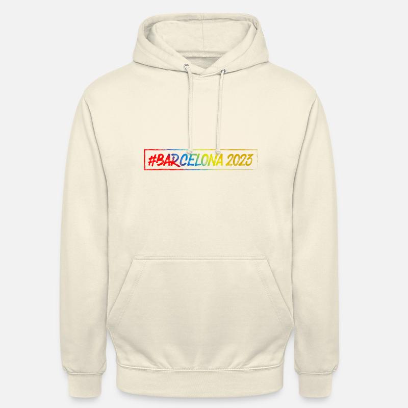 Barcelone 2023 - Sweat-shirt à capuche unisexe - vanille