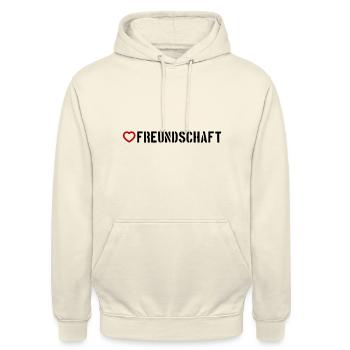 Freundschaft Herz - Unisex Hoodie - Vanille-Milchshake - Vorne - Alina (178cm) & Michal (187cm)