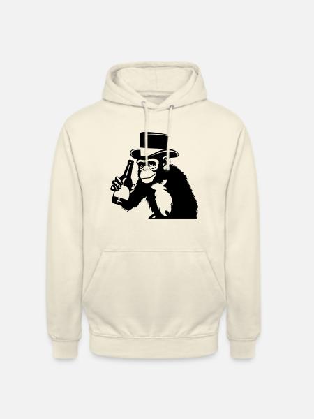 Monkey Drunk Party Silhouette - Unisex Hoodie - vanilla
