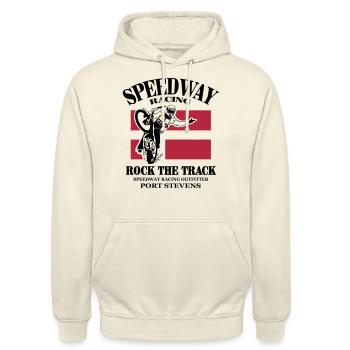 speedway - Denmark - Unisex Hoodie - Vanille-Milchshake - Vorne - Alina (178cm) & Michal (187cm)