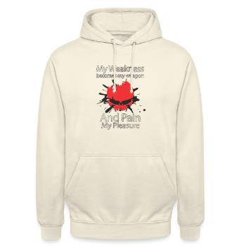 Punisher Motivation Mann - Unisex Hoodie - Vanille-Milchshake - Vorne - Alina (178cm) & Michal (187cm)
