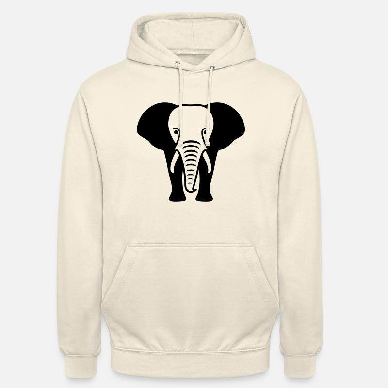 Elefant Tier Silhouette - Unisex Hoodie - Vanille-Milchshake