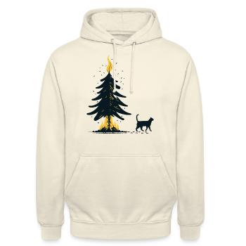 Cat Christmas Christmas Grouch - Unisex Hoodie - vanilla - Front - Alina (178cm) & Michal (187cm)
