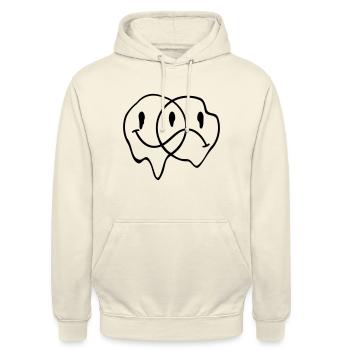 two smiley faces - Unisex Hoodie - vanilla - Front - Alina (178cm) & Michal (187cm)
