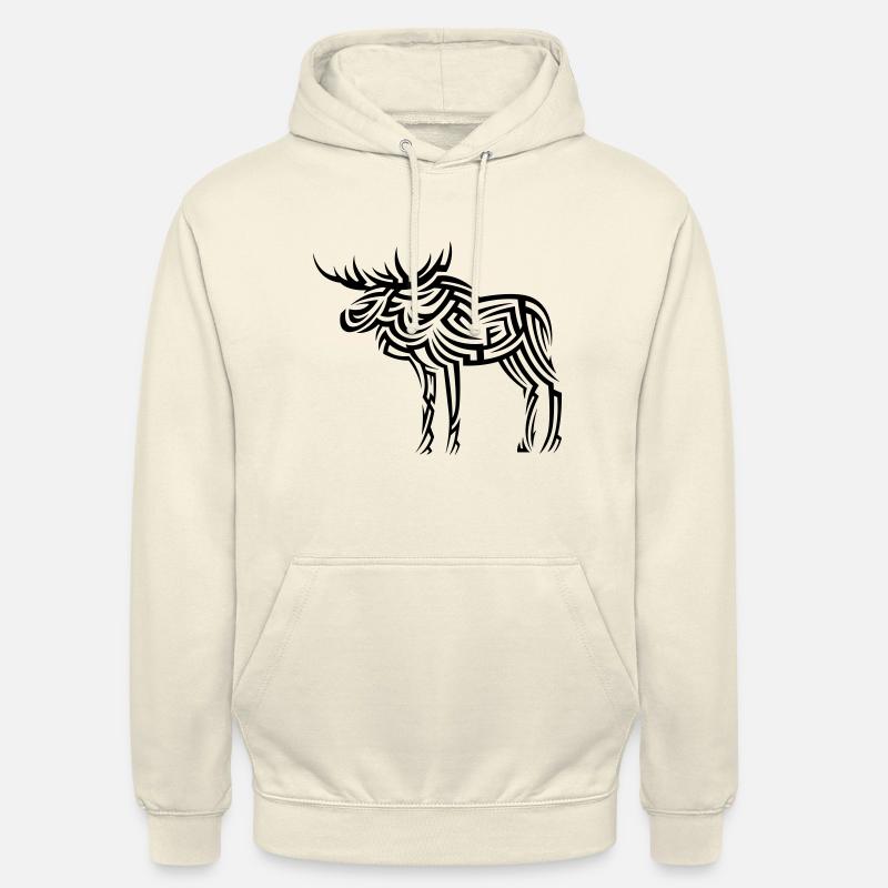 Tatouage tribal d’orignal - Sweat-shirt à capuche unisexe - vanille