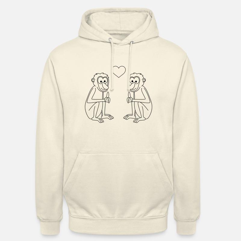 Affe comic Paar liebe - Unisex Hoodie - Vanille-Milchshake