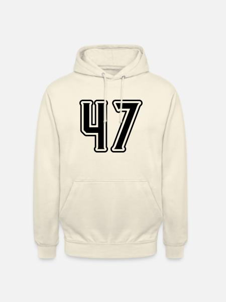 47 Symbole numérique - Sweat-shirt à capuche unisexe - vanille