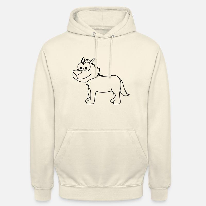 Loup Comic Animal - Sweat-shirt à capuche unisexe - vanille