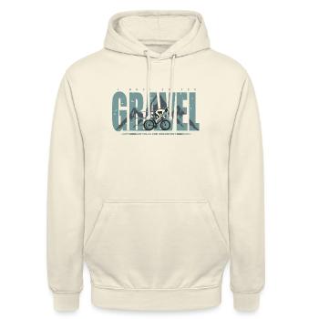 Gravel - Cycling Hills Style - Unisex Hoodie - vanilla - Front - Alina (178cm) & Michal (187cm)