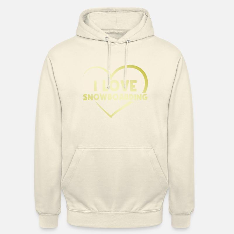 Ich liebe Snowboarding Herz - Unisex Hoodie - Vanille-Milchshake