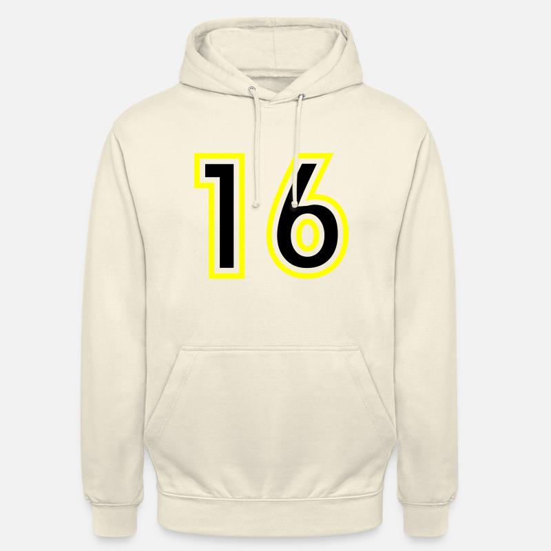 16 Nombre Collège - Sweat-shirt à capuche unisexe - vanille