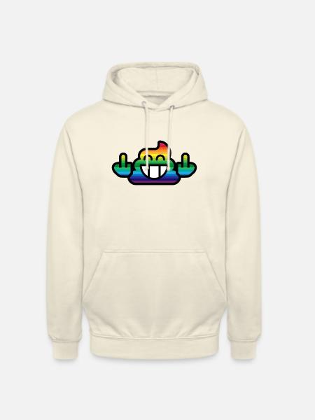 Smile Rainbow Poop with Stinkfingers - Unisex Hoodie - vanilla