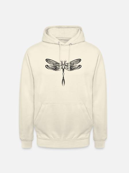Dragon Fly Dragonfly Tribal Tattoo - Unisex Hoodie - vanilla