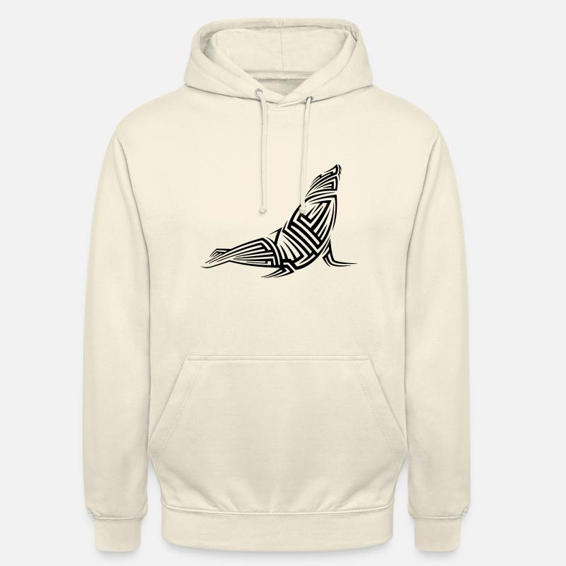Tatouage tribal de phoque - Sweat-shirt à capuche unisexe - vanille