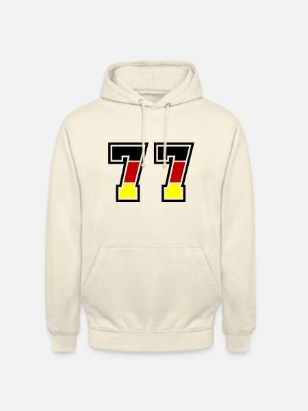77 Symbol liczby: Niemcy - Bluza z kapturem typu unisex - shake waniliowy