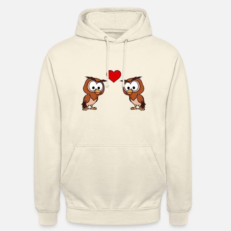 Owl Comic Couple amour - Sweat-shirt à capuche unisexe - vanille