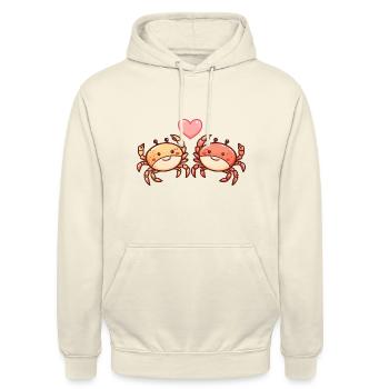 Cancer Couple Amoureux Crabe Animal Saint Valentin - Sweat-shirt à capuche unisexe - vanille - Devant - Alina (178cm) & Michal (187cm)