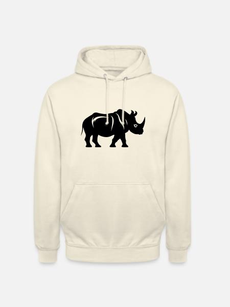 Rhinoceros Silhouette - Unisex Hoodie - vanilla