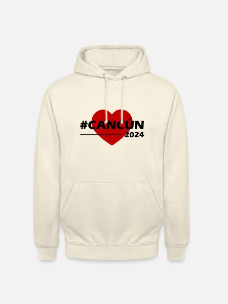 Cancun 2024 Heart Love - Unisex Hoodie - vanilla