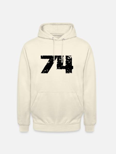 74 Maillot numéro - Sweat-shirt à capuche unisexe - vanille