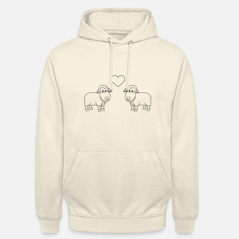Mouton Comic Couple Amour - Sweat-shirt à capuche unisexe - vanille