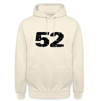 52 Number jersey - Unisex Hoodie - vanilla - Front - Alina (178cm) & Michal (187cm)
