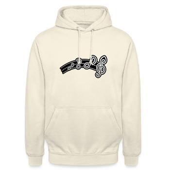 Clé de symbole de notes de musique - Sweat-shirt à capuche unisexe - vanille - Devant - Alina (178cm) & Michal (187cm)