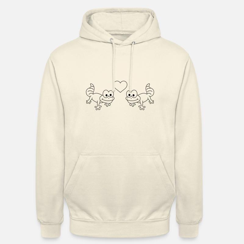 Gecko Comic Couple Amour - Sweat-shirt à capuche unisexe - vanille