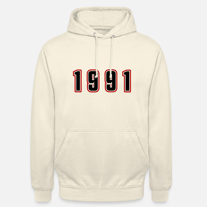 Numéro de l’année 1991 - Sweat-shirt à capuche unisexe - vanille