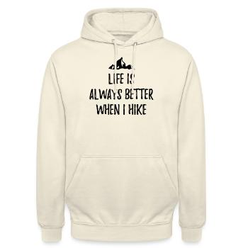 Berge Wandern Bergsteigen Gebirge - Unisex Hoodie - Vanille-Milchshake - Vorne - Alina (178cm) & Michal (187cm)