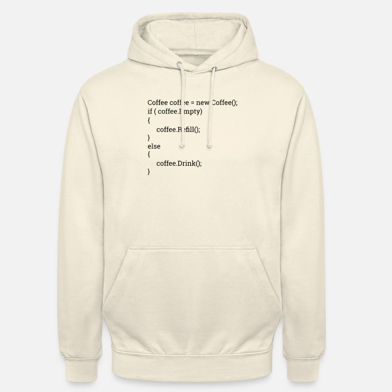 "Coffee and Code" | Programmers, programmers - Unisex Hoodie - vanilla