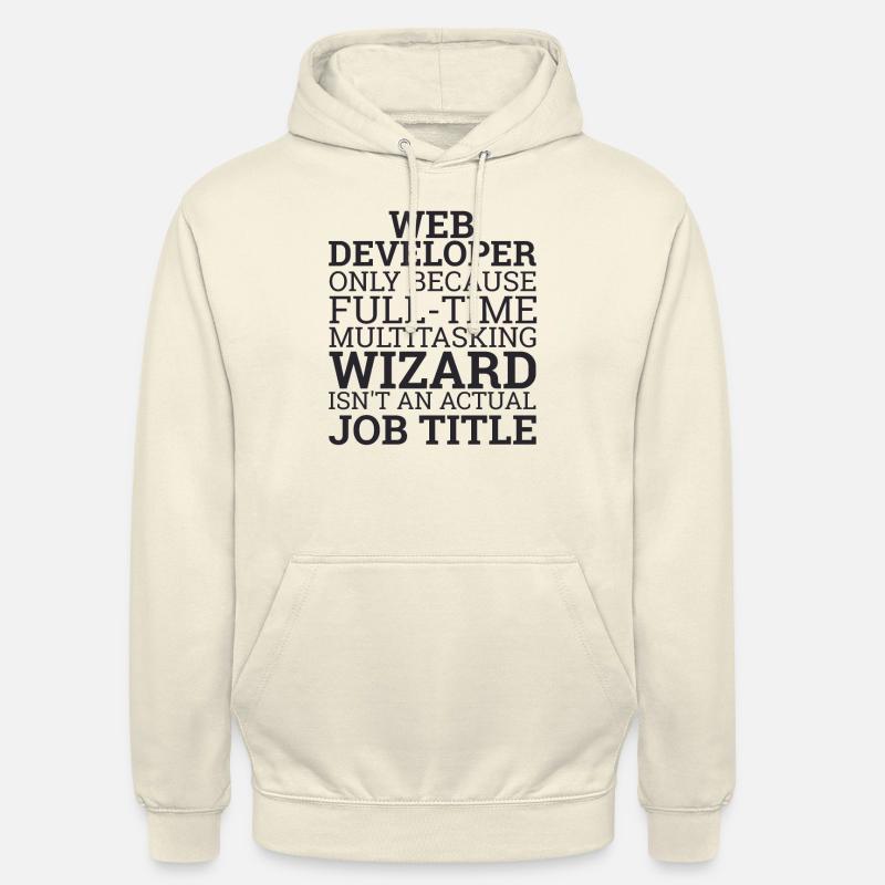 "Web Developer Wizard | Web Developer" - Unisex Hoodie - vanilla